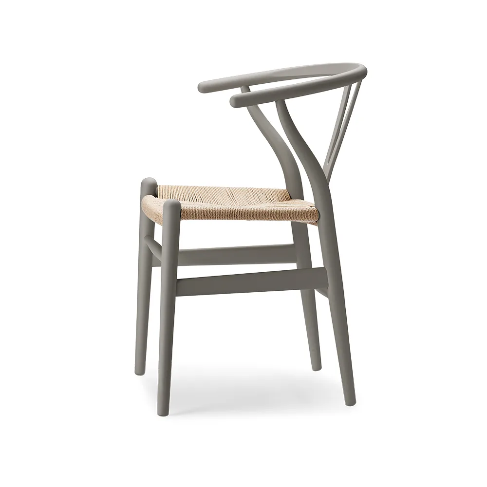 CH24 Y-stol Soft Crawford Wegner, Clay (grå)-naturflätad Carl Hansen & Søn