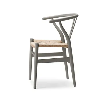 CH24 Y-stol Soft Crawford Wegner - Clay (grå)-naturflätad - Carl Hansen & Søn