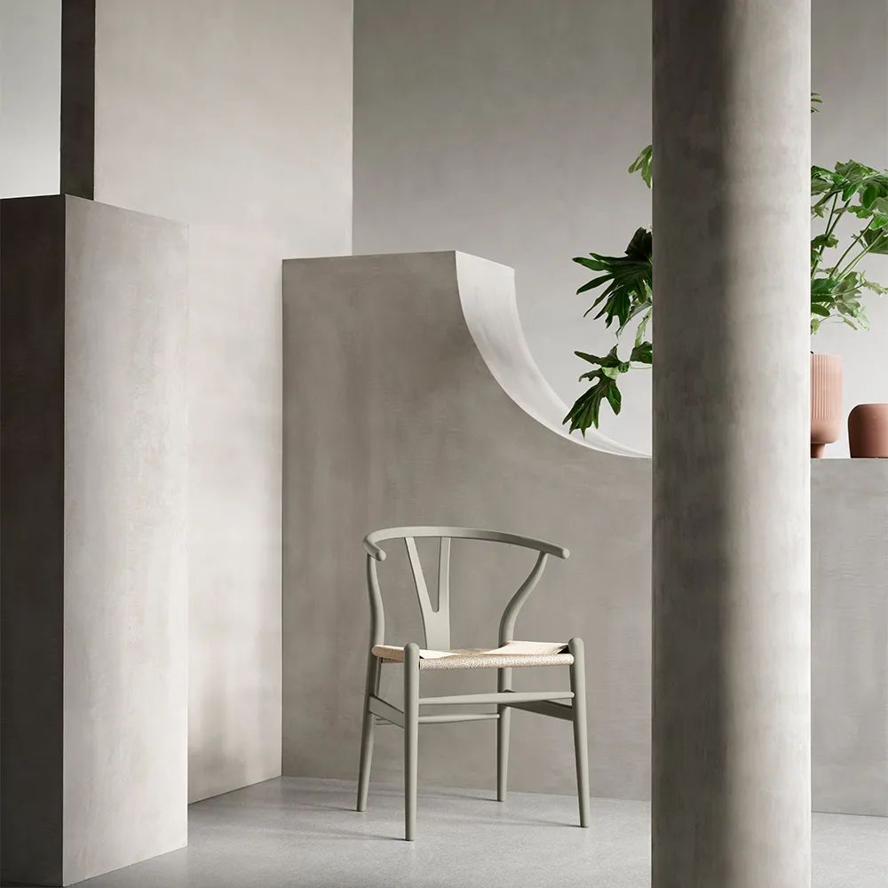 CH24 Y-stol Soft Crawford Wegner, Clay-naturflätad Carl Hansen & Søn