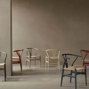 CH24 Y-stol Soft Crawford Wegner - Hollyhock-naturflätad - Carl Hansen & Søn