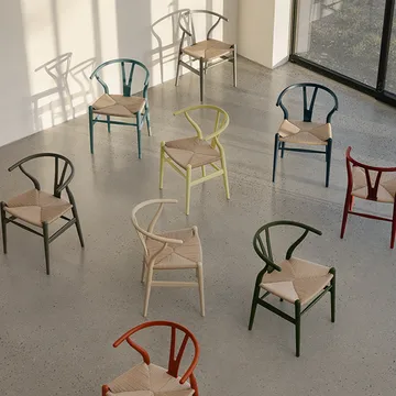 CH24 Y-stol Soft Crawford Wegner - Hollyhock-naturflätad - Carl Hansen & Søn