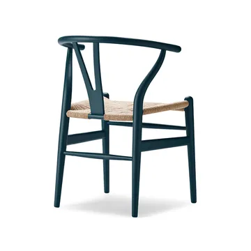 CH24 Y-stol Soft Crawford Wegner - North sea (blå)-naturflätad - Carl Hansen & Søn