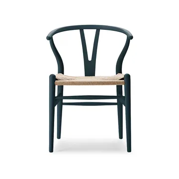 CH24 Y-stol Soft Crawford Wegner - North sea (blå)-naturflätad - Carl Hansen & Søn