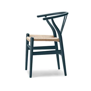 CH24 Y-stol Soft Crawford Wegner - North sea (blå)-naturflätad - Carl Hansen & Søn