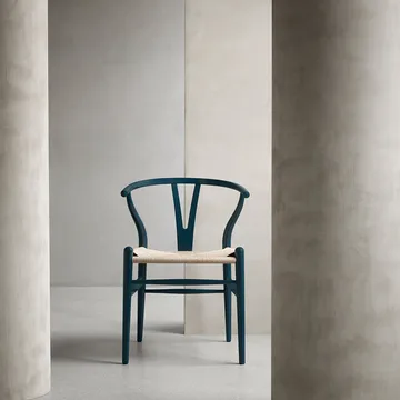 CH24 Y-stol Soft Crawford Wegner - North sea (blå)-naturflätad - Carl Hansen & Søn