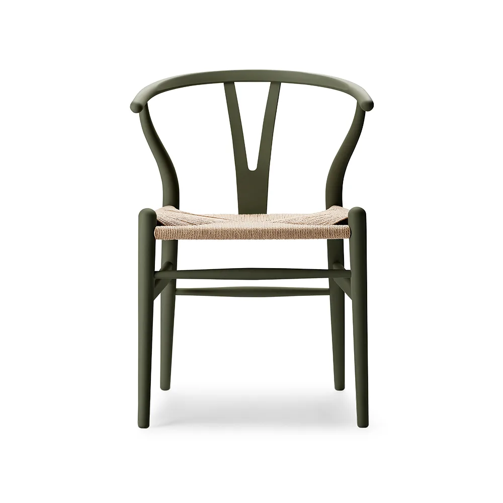 CH24 Y-stol Soft Crawford Wegner, Seaweed (grön)-naturflätad Carl Hansen & Søn