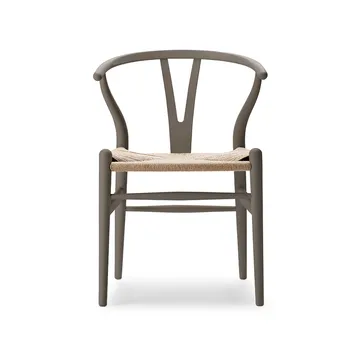CH24 Y-stol Soft Crawford Wegner - Slate (beigebrun)-naturflätad - Carl Hansen & Søn