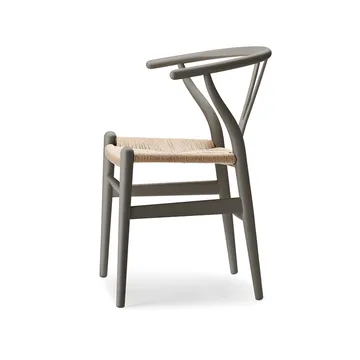 CH24 Y-stol Soft Crawford Wegner - Slate (beigebrun)-naturflätad - Carl Hansen & Søn