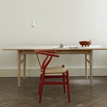 CH24 Y-stol Soft naturflätad sits - Red S4550-Y80R - Carl Hansen & Søn