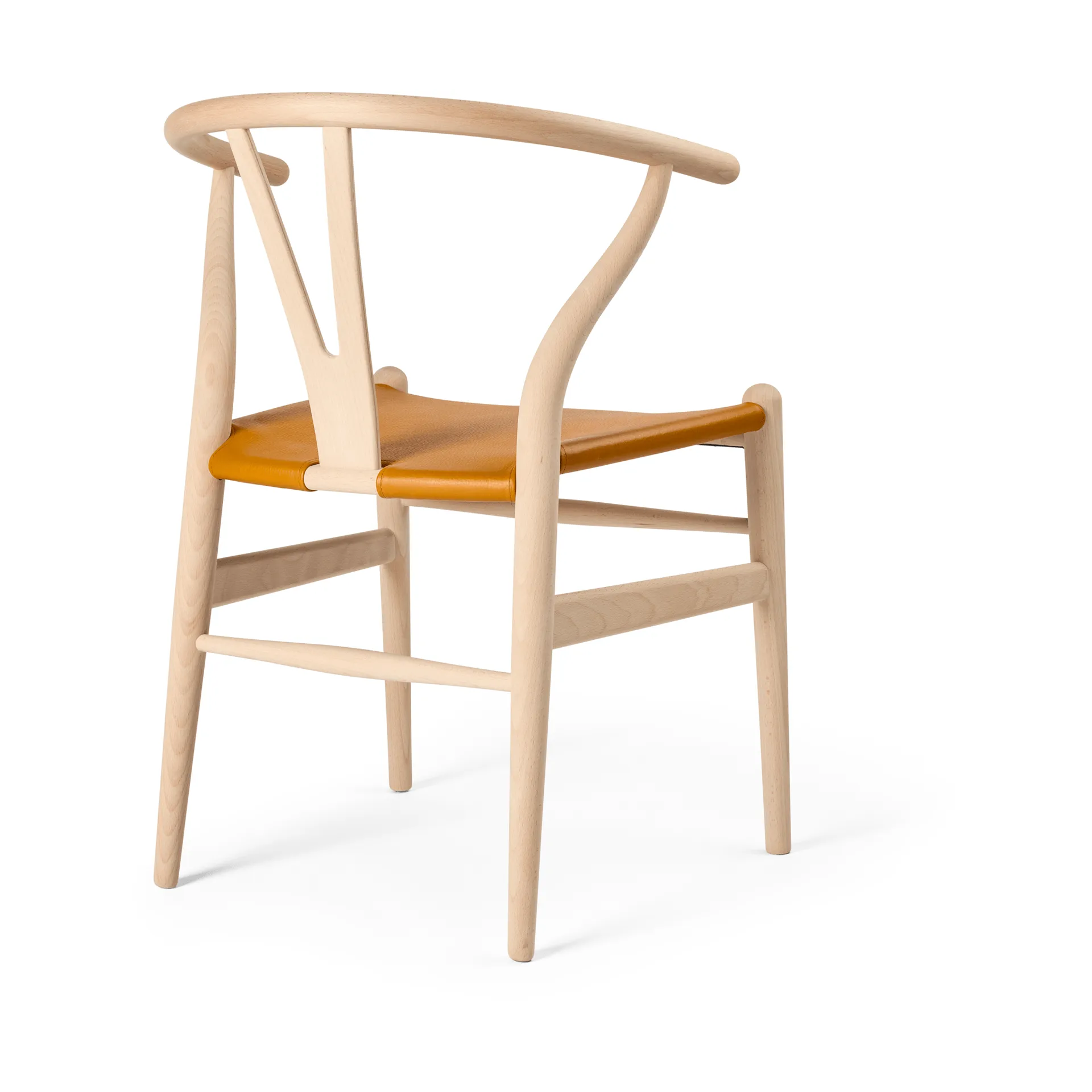 CH24P Y-stol, Läder Loke 7050-såpad bok Carl Hansen & Søn