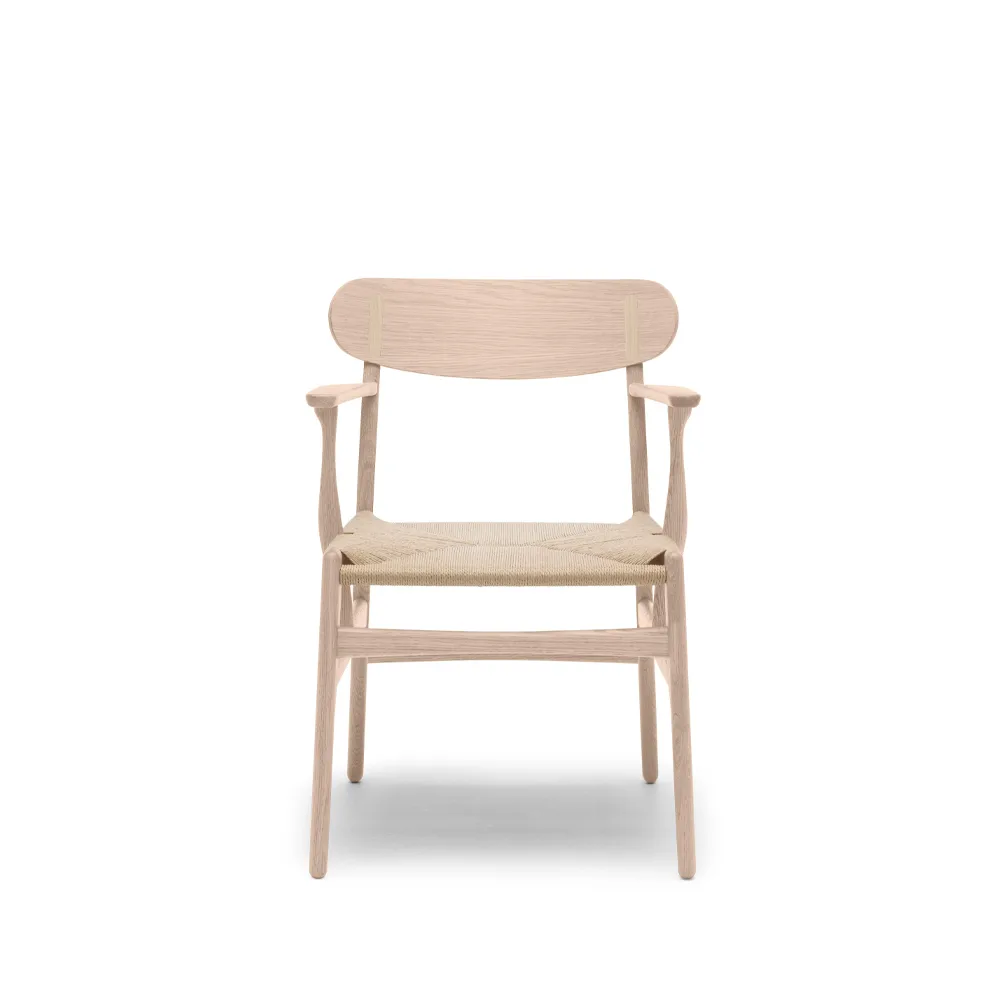 CH26 karmstol, Vitoljad ek-naturflätad Carl Hansen & Søn