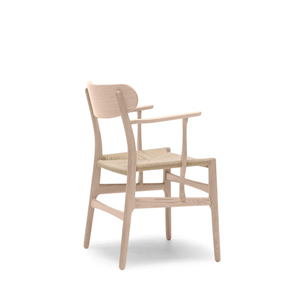CH26 karmstol, Vitoljad ek-naturflätad Carl Hansen & Søn