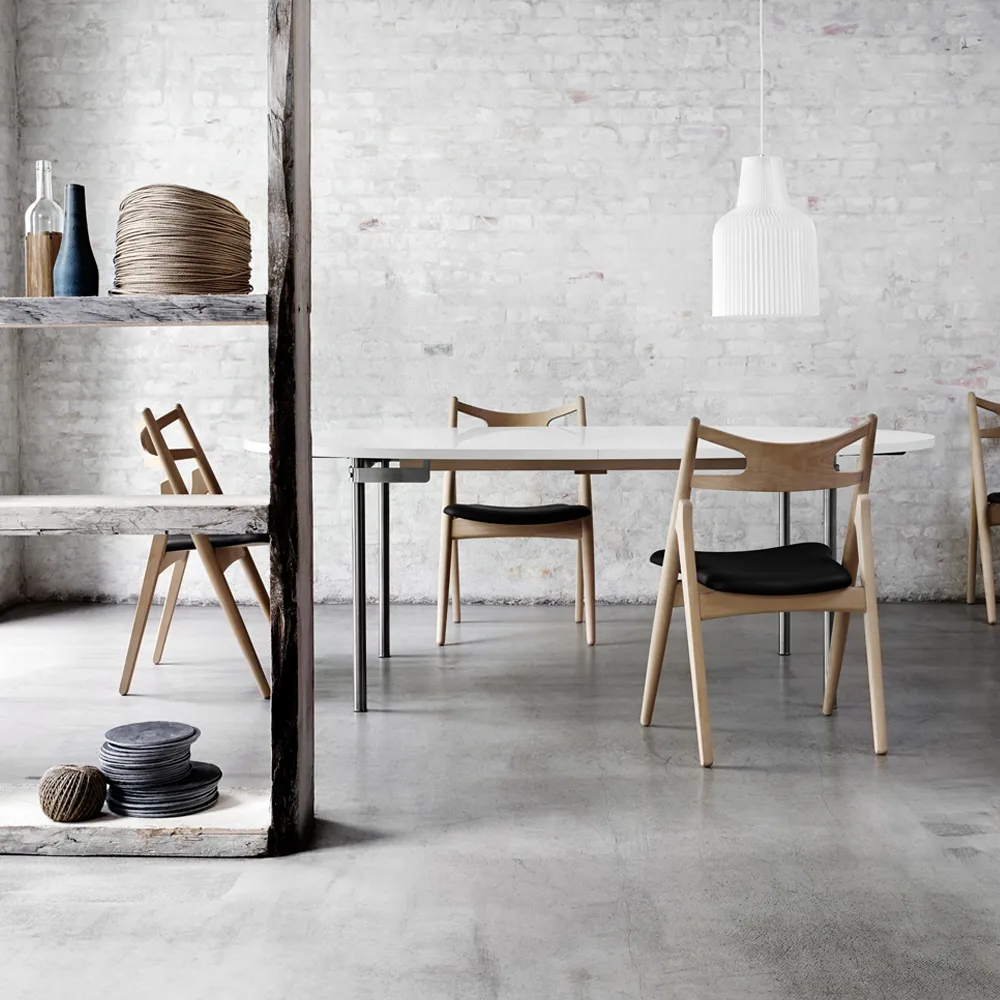 CH29P Sawbuch chair lädersits, Thor 301-såpad ek-svart Carl Hansen & Søn
