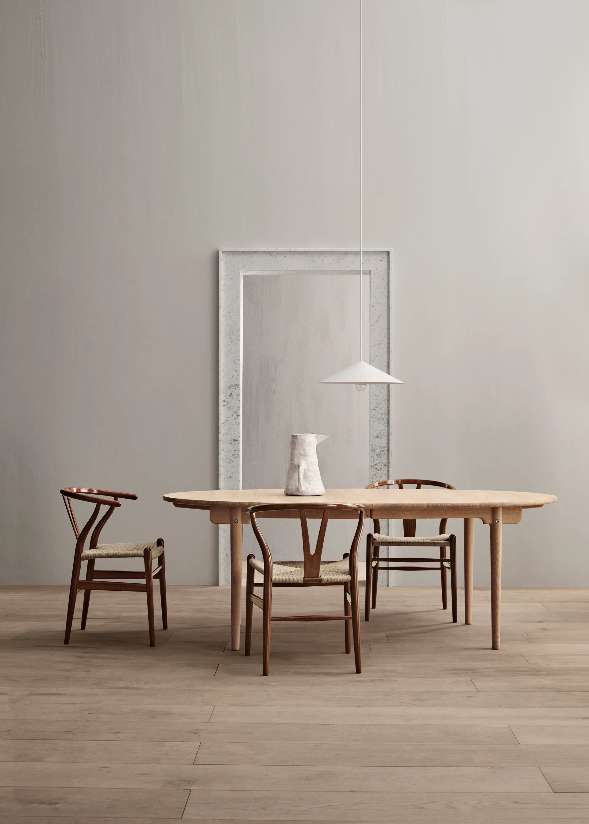 CH338 matbord med plats för 2 ilägg, Vitoljad ek, 200x115 cm Carl Hansen & Søn