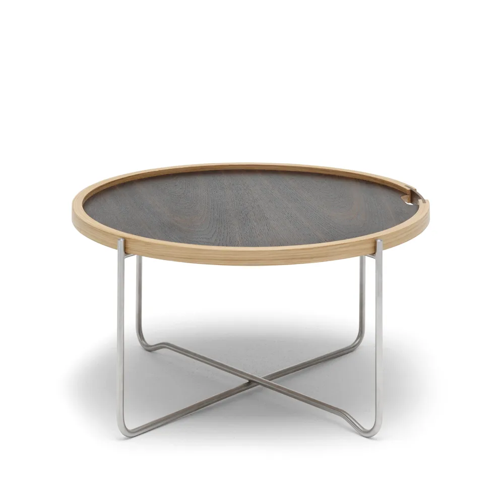 CH417 Tray brickbord rostfritt stål, Rökoljad ek Carl Hansen & Søn