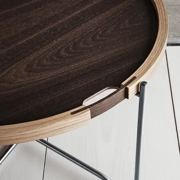 CH417 Tray brickbord rostfritt stål - Svart-vit vändbar-laminat - Carl Hansen & Søn
