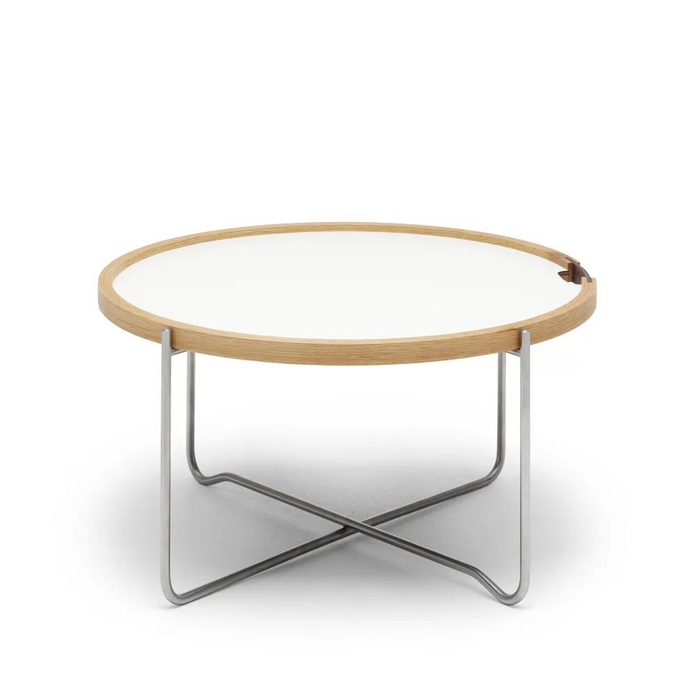 CH417 Tray brickbord rostfritt stål, Svart-vit vändbar-laminat Carl Hansen & Søn