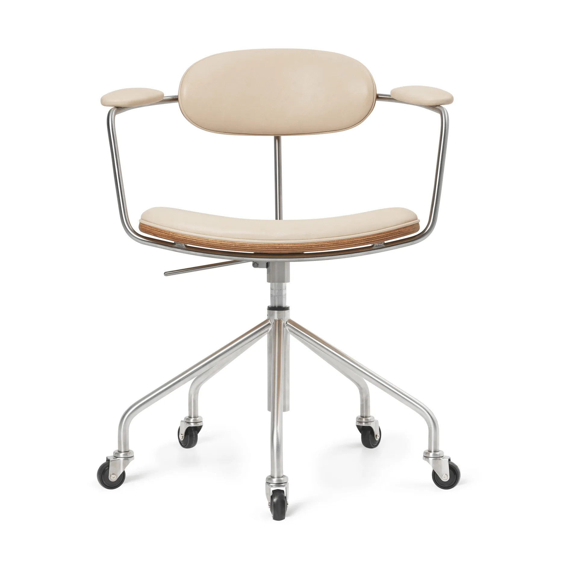 CH621 Swivel Chair, Läder Sif 90 beige-oljad ek Carl Hansen & Søn