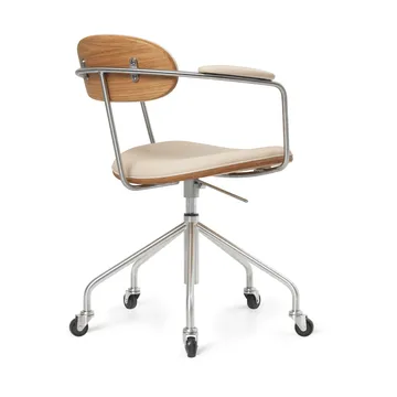CH621 Swivel Chair - Läder Sif 90 beige-oljad ek - Carl Hansen & Søn