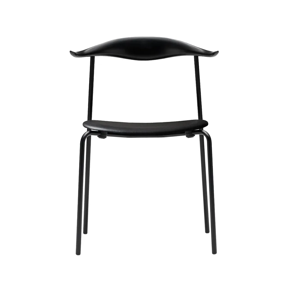 CH88P stol, Läder Thor 301 svart-rygg svartlackad ek-svartlackat stativ Carl Hansen & Søn