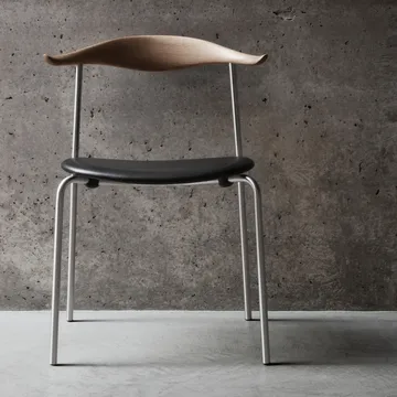 CH88P stol - Läder Thor 301 svart-rygg svartlackad ek-svartlackat stativ - Carl Hansen & Søn