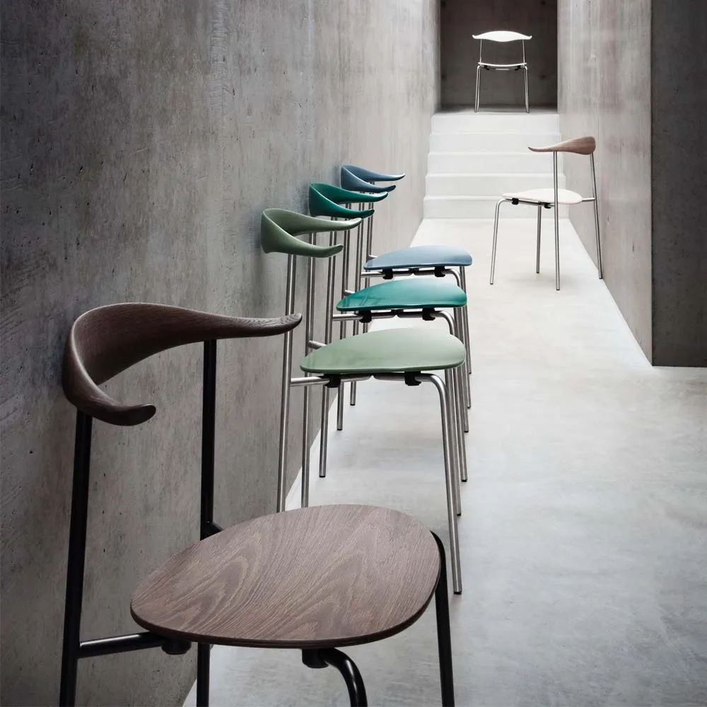 CH88T stol, Svartlackad ek-rostfritt stål Carl Hansen & Søn