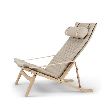 FK10 Plico fåtölj - Tyg canvas natur-vitoljad ek - Carl Hansen & Søn