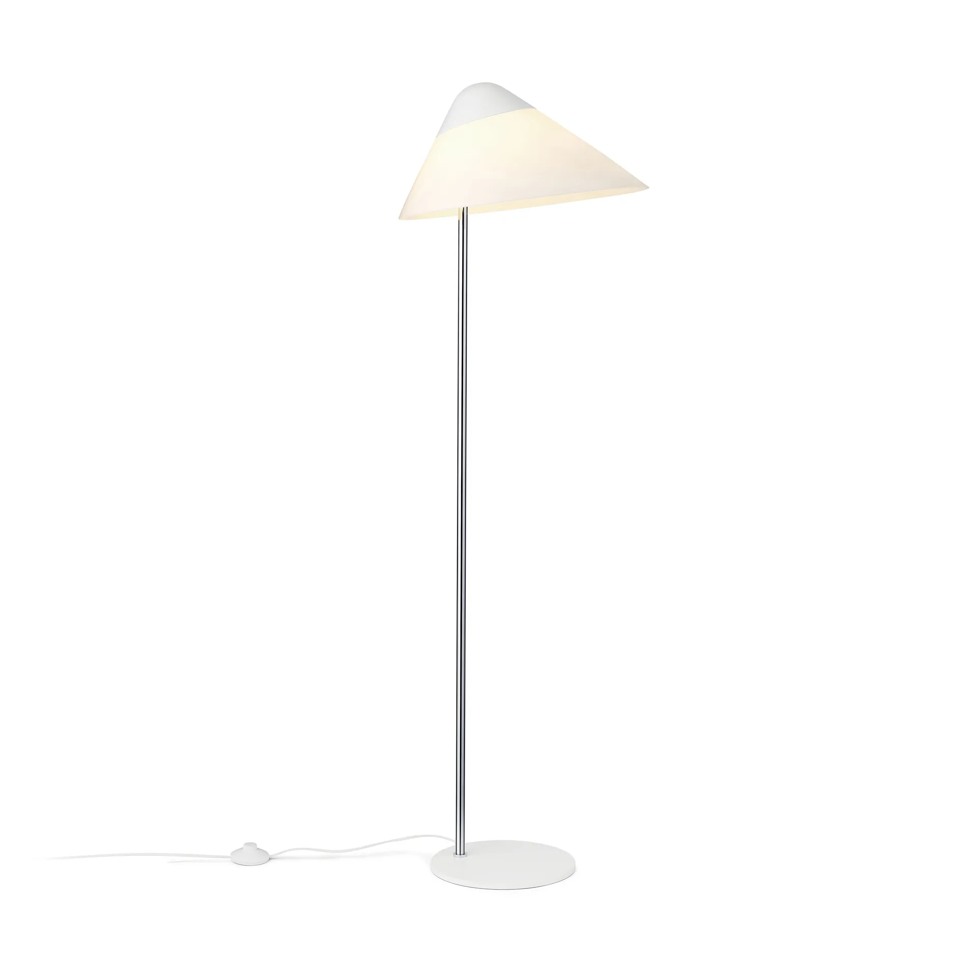 HJW03 Opala golvlampa Midi, White-chrome Carl Hansen & Søn