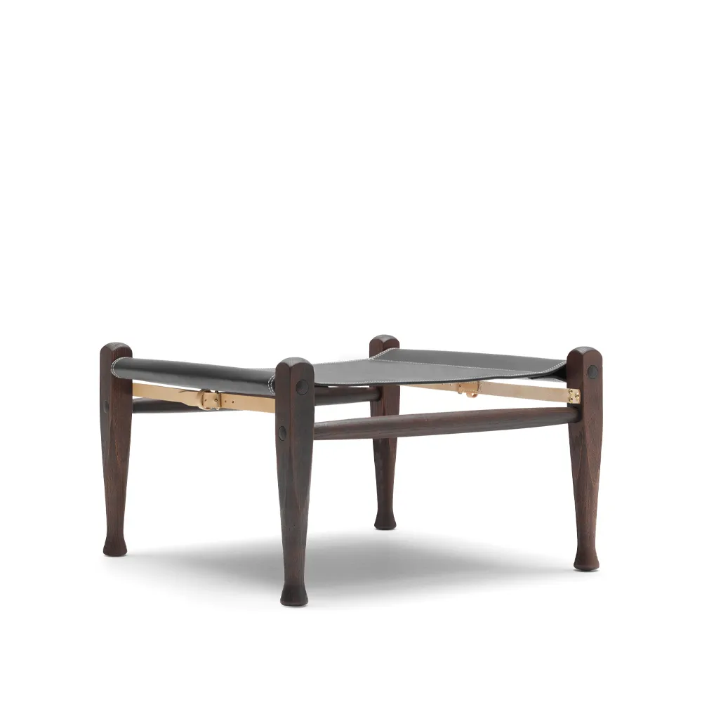 KK97170 Safari fotpall, Thor 301 läder-svart Carl Hansen & Søn