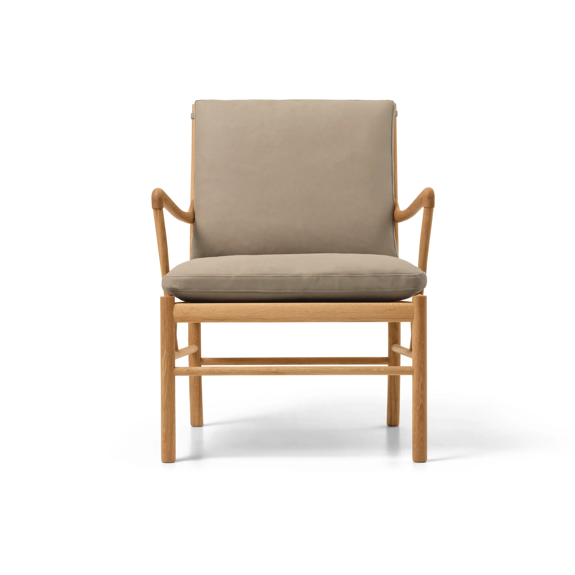 OW149 Colonial chair fåtölj, Terra 20366 läder-oljad ek Carl Hansen & Søn