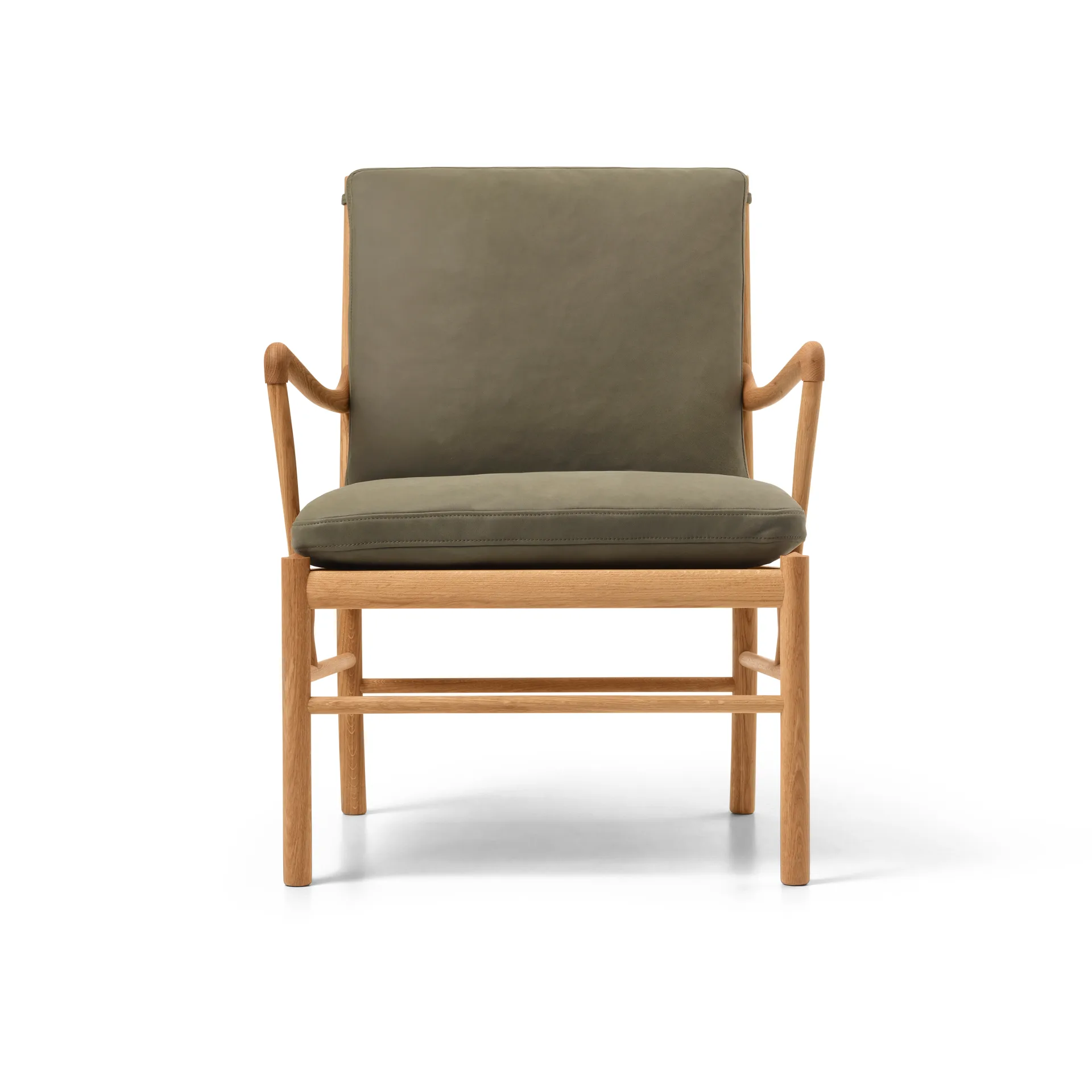 OW149 Colonial chair fåtölj, Terra 20368 läder-oljad ek Carl Hansen & Søn