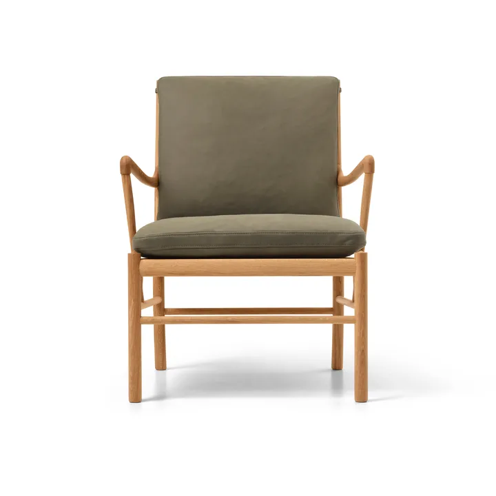 OW149 Colonial chair fåtölj - Terra 20368 läder-oljad ek - Carl Hansen & Søn