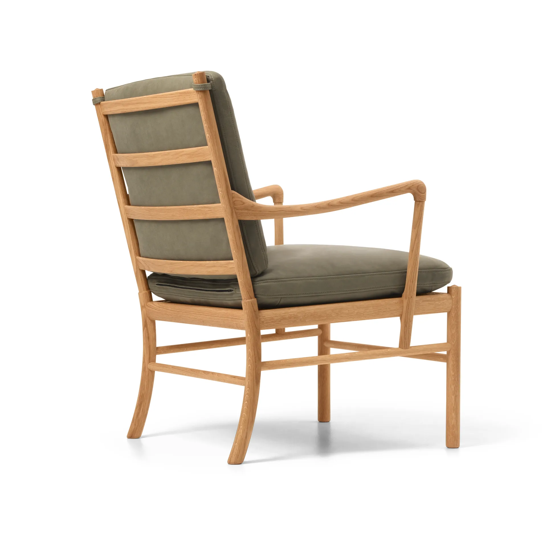 OW149 Colonial chair fåtölj, Terra 20368 läder-oljad ek Carl Hansen & Søn