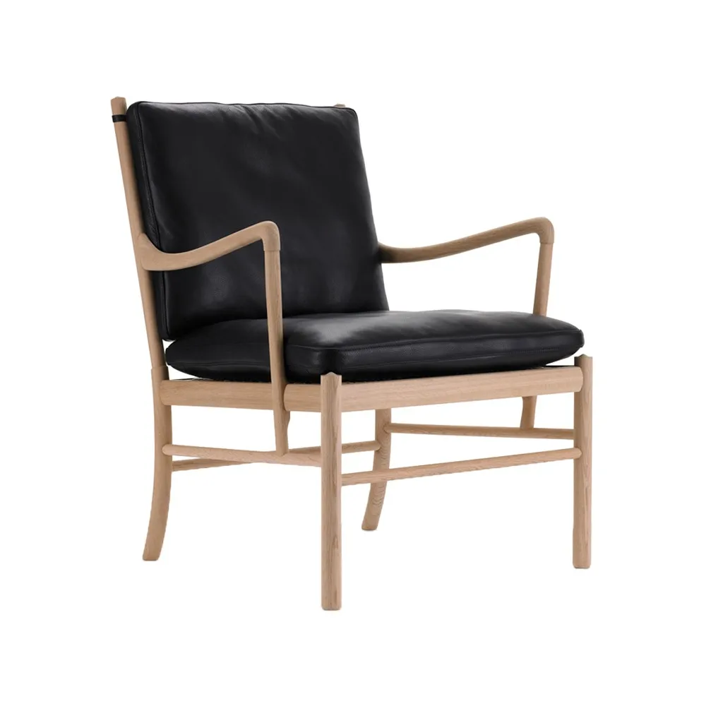 OW149 Colonial chair fåtölj, Thor 301 svart-såpad ek Carl Hansen & Søn