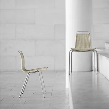 PK1 stol - flagglina natur, rostfritt stål - Carl Hansen & Søn
