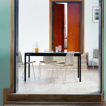 PK1 stol - flagglina natur, rostfritt stål - Carl Hansen & Søn