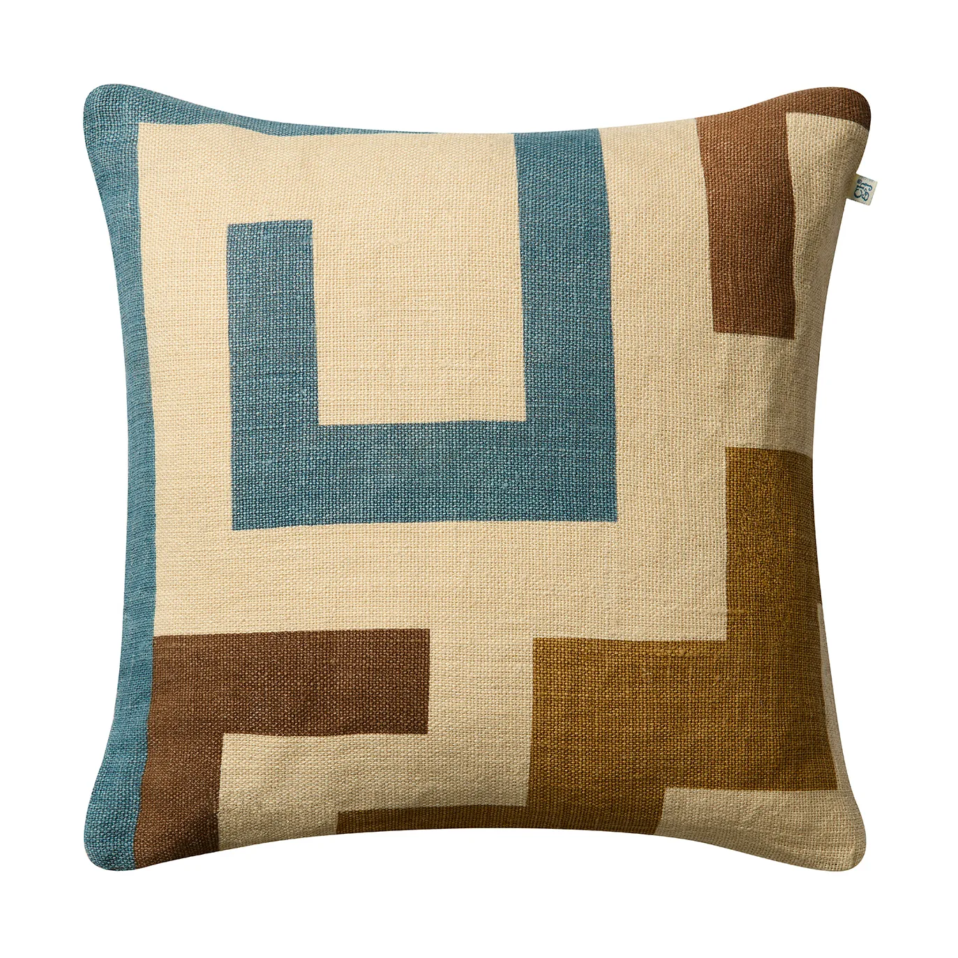 Aman kuddfodral 50x50 cm, Heaven blue-taupe-khaki Chhatwal & Jonsson