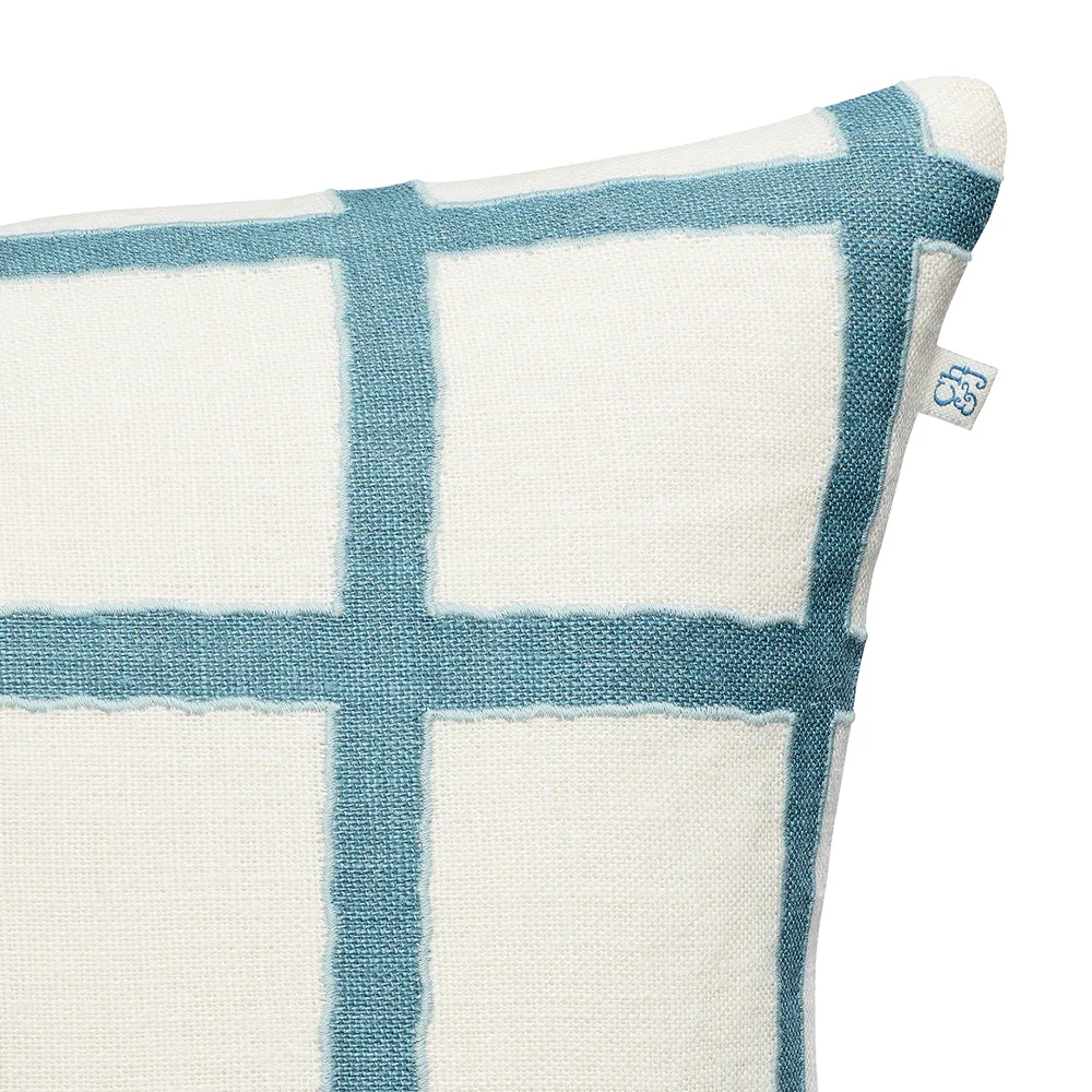 Amar kuddfodral 50x50 cm, White-blue-aqua Chhatwal & Jonsson