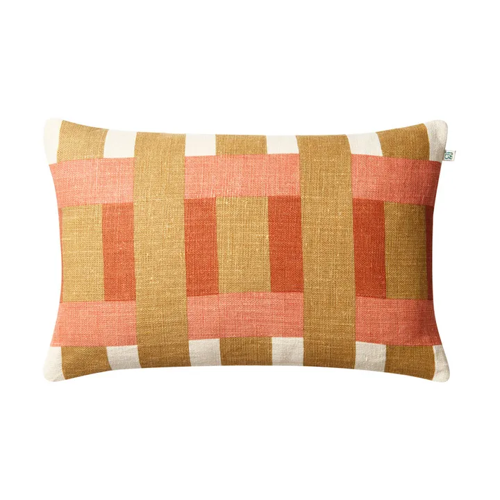Benaras kuddfodral - Khaki-rose-apricot orange, 40x60 cm - Chhatwal & Jonsson