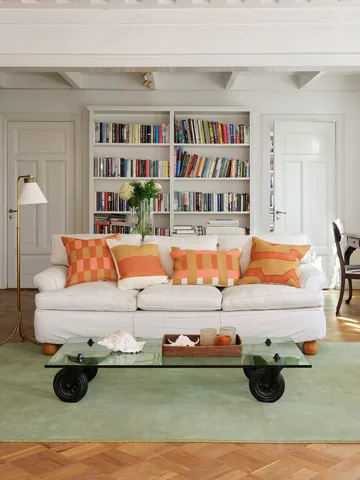 Benaras kuddfodral - Khaki-rose-apricot orange, 40x60 cm - Chhatwal & Jonsson