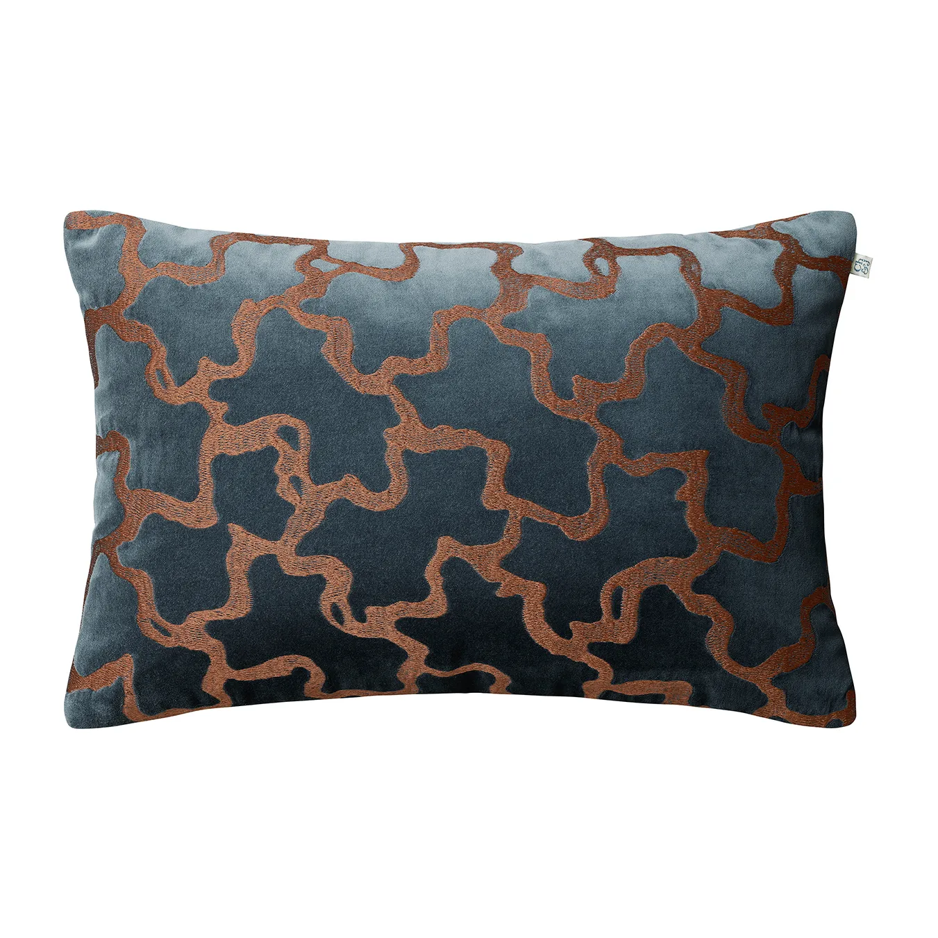 Chand kuddfodral 40x60 cm, Sea blue-cognac Chhatwal & Jonsson