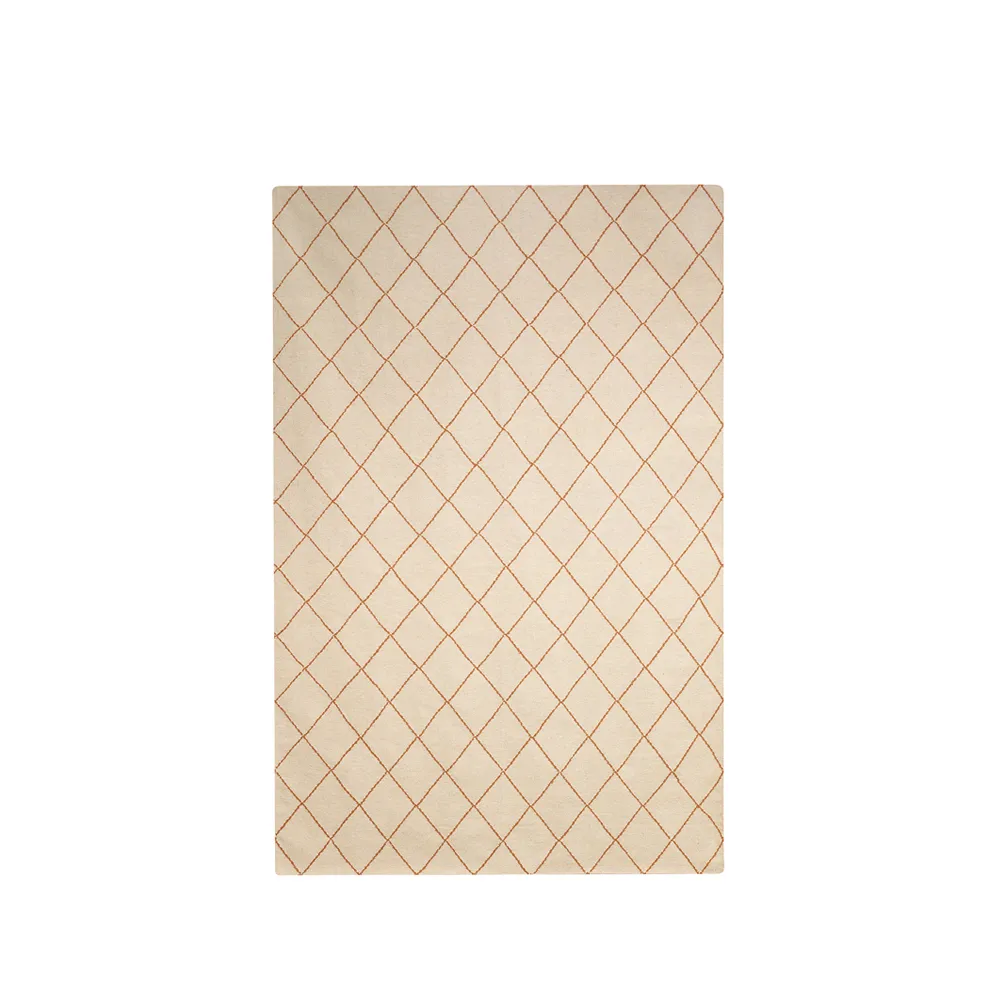 Diamond matta, Off white/orange, 184x280 cm Chhatwal & Jonsson