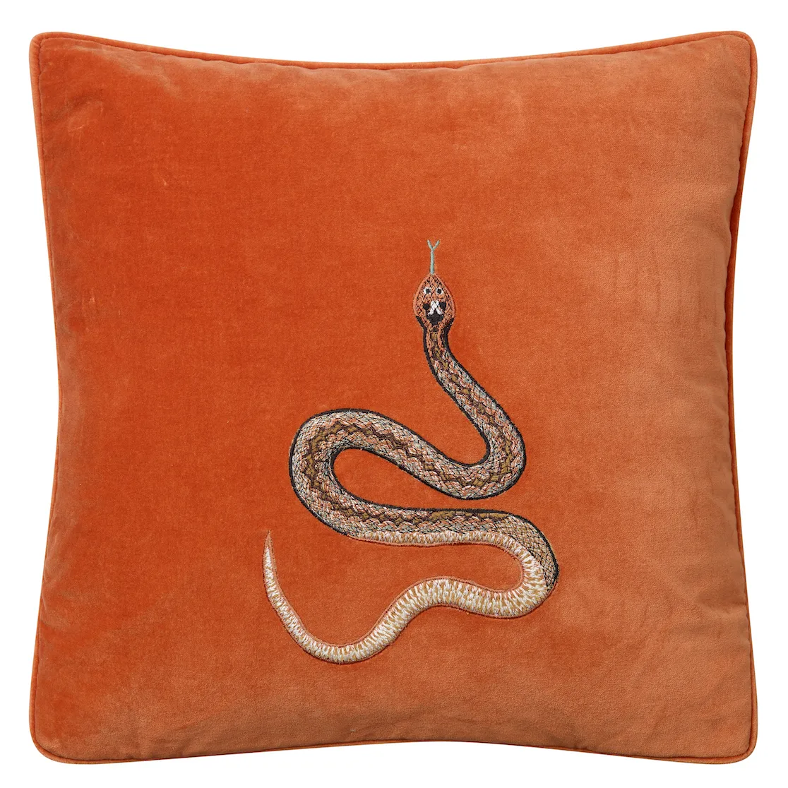 Embroidered Cobra kuddfodral 50x50 cm, Orange Chhatwal & Jonsson
