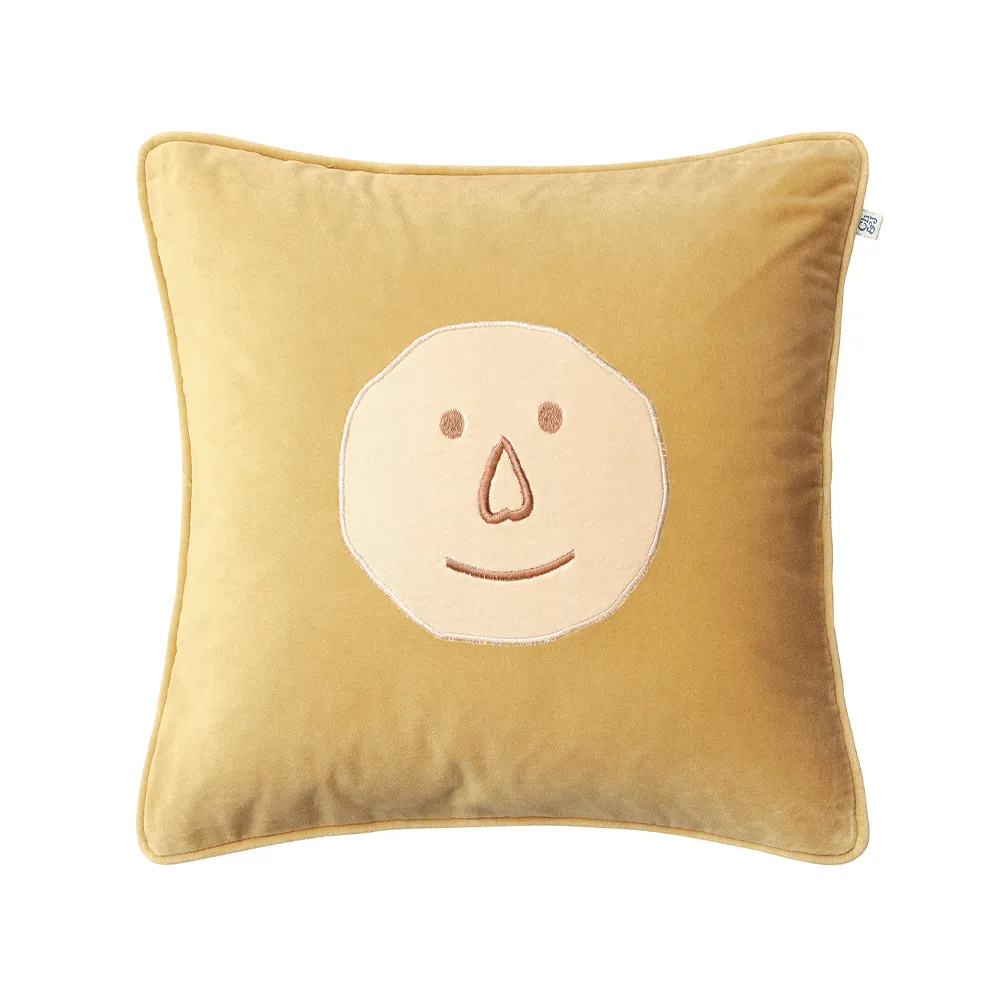 Emoji kuddfodral, spicy yellow/beige, 50x50 cm Chhatwal & Jonsson