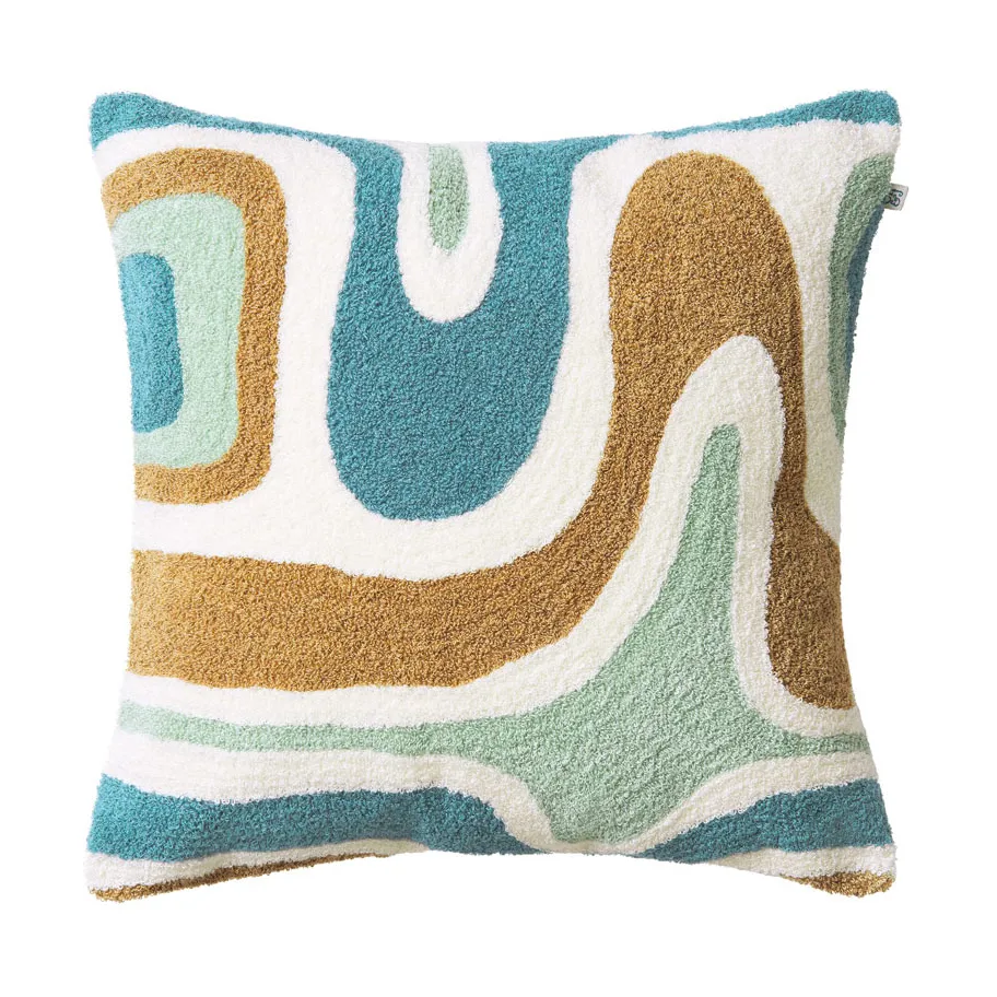 Godavari kuddfodral 50x50 cm, Heaven blue-aqua-sand-offwhite Chhatwal & Jonsson
