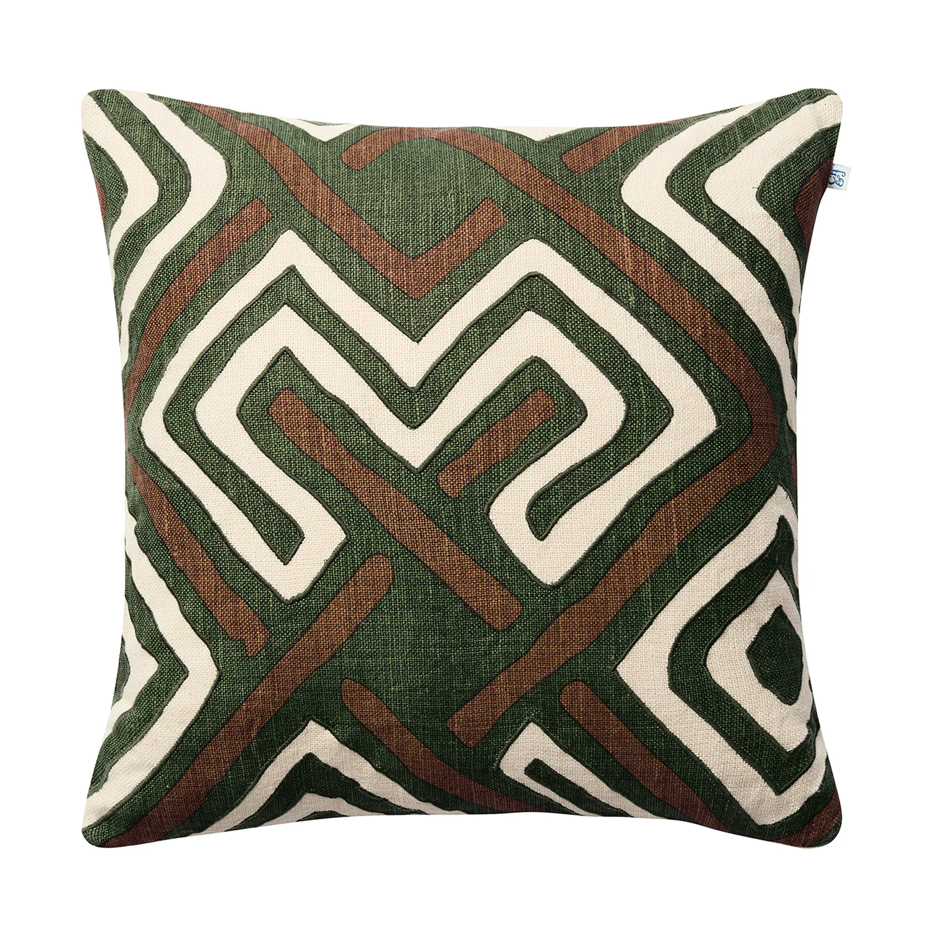 Gujarat kuddfodral 50x50 cm, Taupe-Cactus Green Chhatwal & Jonsson