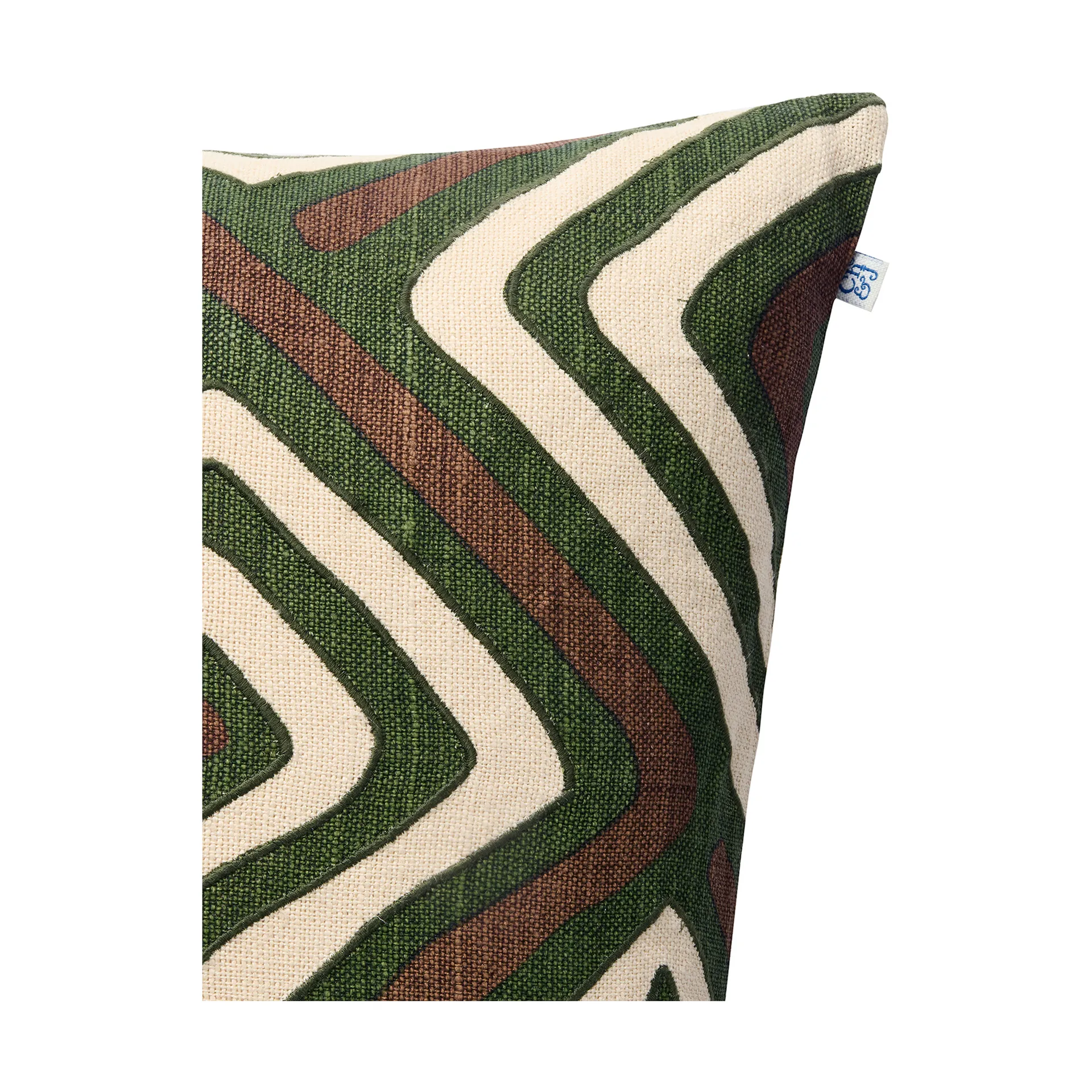 Gujarat kuddfodral 50x50 cm, Taupe-Cactus Green Chhatwal & Jonsson