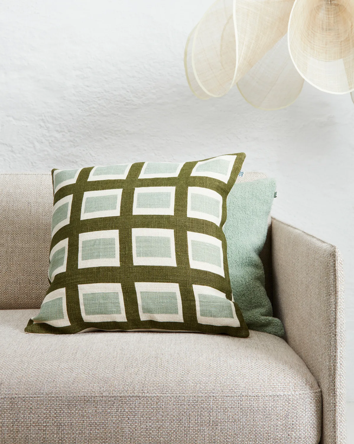 Hira kuddfodral 50x50 cm, Cactus Green/Aqua Chhatwal & Jonsson