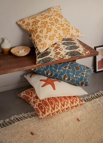 Ikat Bombay kuddfodral 50x50 cm - Taupe-heaven blue-aqua - Chhatwal & Jonsson