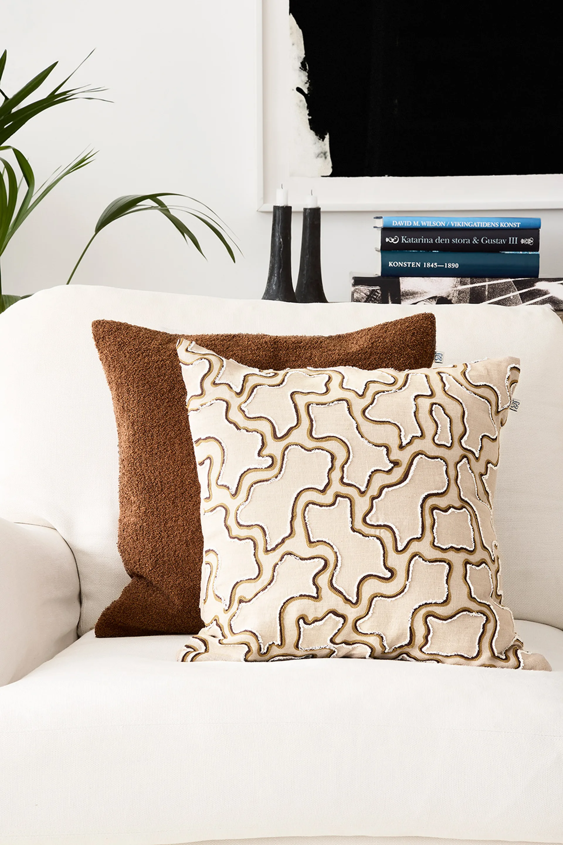 Kamal kuddfodral 50x50 cm, Masala Yellow-Cognac-Off White Chhatwal & Jonsson